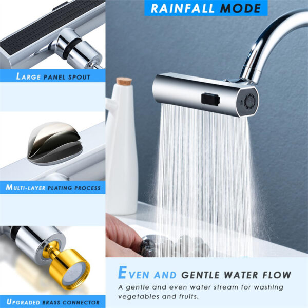 Kitchen Faucet Waterfall Outlet Splash Proof Universal Rotating Bubbler Multifunctional Water Nozzle Extension Kitchen Gadgets - Image 10