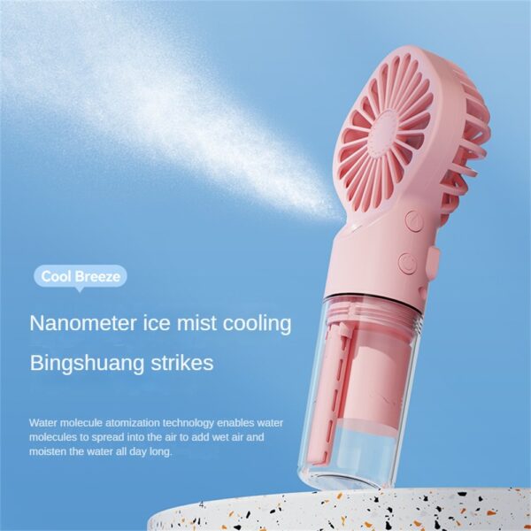 Strong Power Spray Humidification Small Mist Fan Humidification Usb Charging Portable Fan Icy And Refreshing Fan Water Supplement - Image 10
