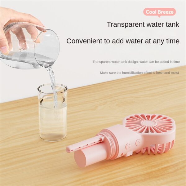 Strong Power Spray Humidification Small Mist Fan Humidification Usb Charging Portable Fan Icy And Refreshing Fan Water Supplement - Image 6