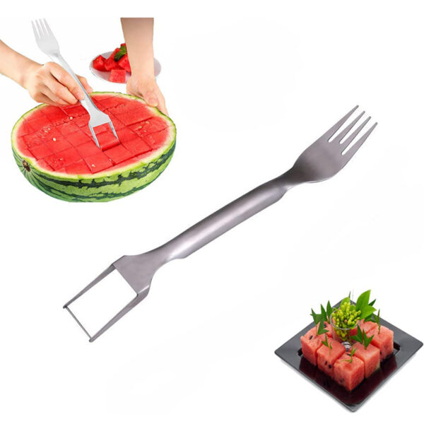 2 In 1 Watermelon Fork Slicer Multi-purpose Stainless Steel Watermelon Slicer Cutter Kitchen Fruit Cutting Fork Fruit Divider Kitchen Gadgets - Image 7