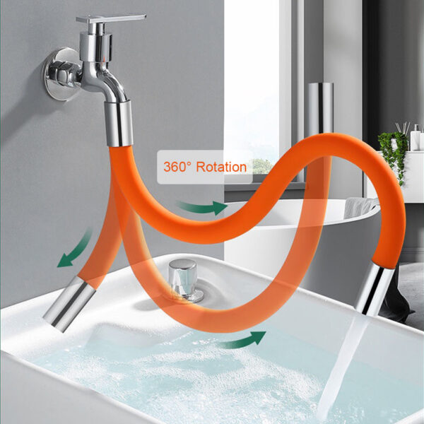 Faucet Extension Extender Bathroom 360 Rotation Adjust Free Bending Faucet Splash-proof Universal Extension Tube For Wash Basin - Image 7