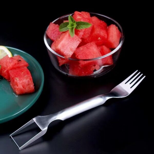 2 In 1 Watermelon Fork Slicer Multi-purpose Stainless Steel Watermelon Slicer Cutter Kitchen Fruit Cutting Fork Fruit Divider Kitchen Gadgets - Image 6