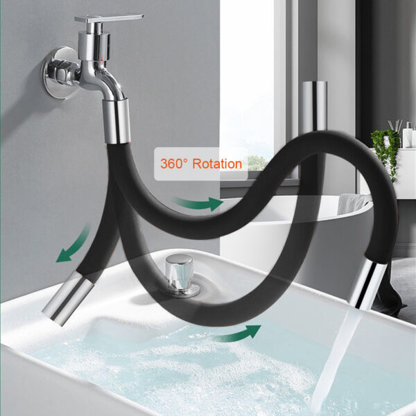 Faucet Extension Extender Bathroom 360 Rotation Adjust Free Bending Faucet Splash-proof Universal Extension Tube For Wash Basin - Image 8